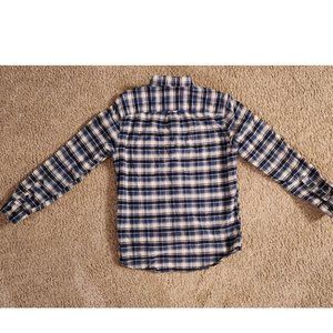 LL Bean Scotch Plaid Flannel Shirt Mens Small Slightly Fitted Cotton Long Sleeve